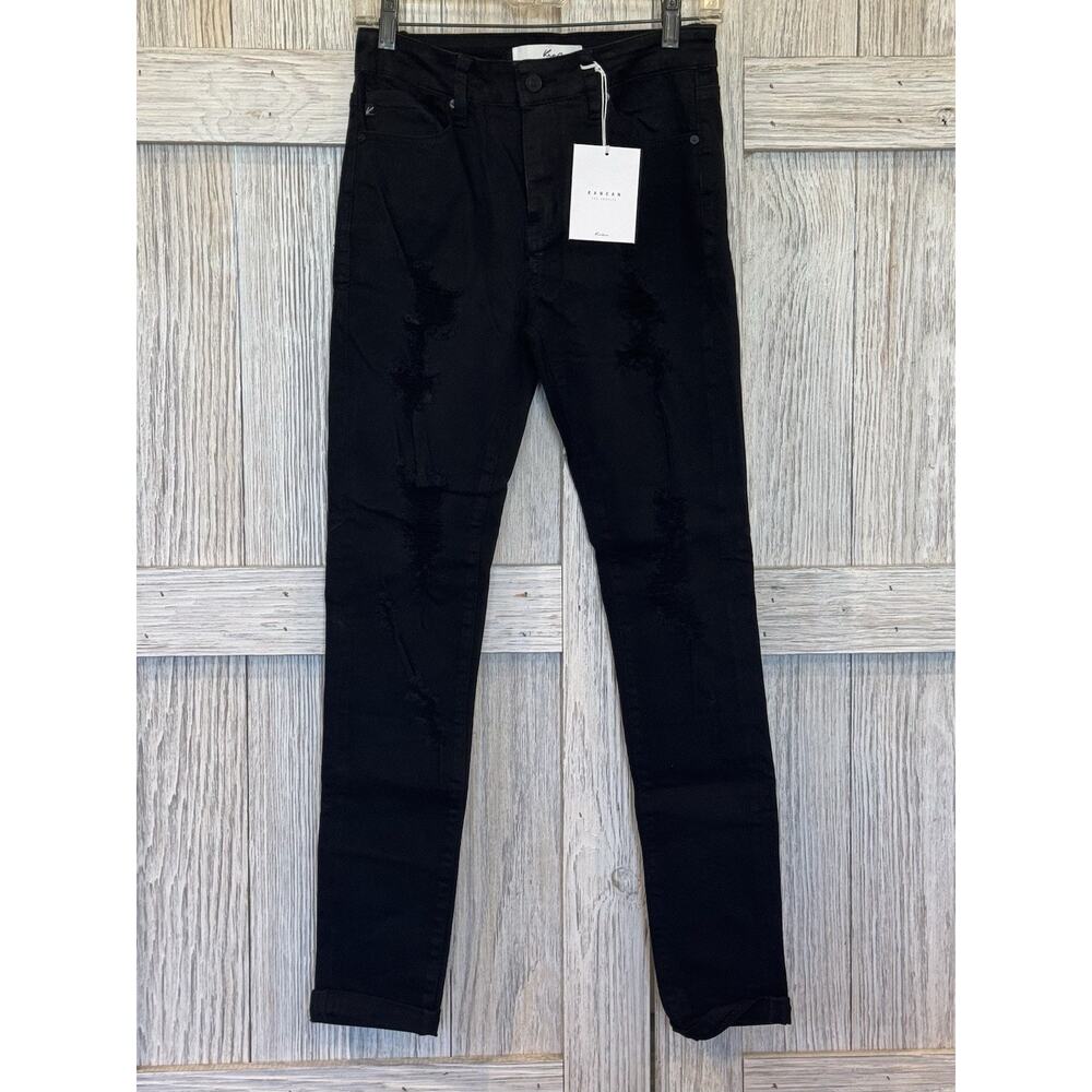 Kancan Jeans Women Size 7/27 Black Distressed Lexis Rangley Skinny KC6038BK NWT